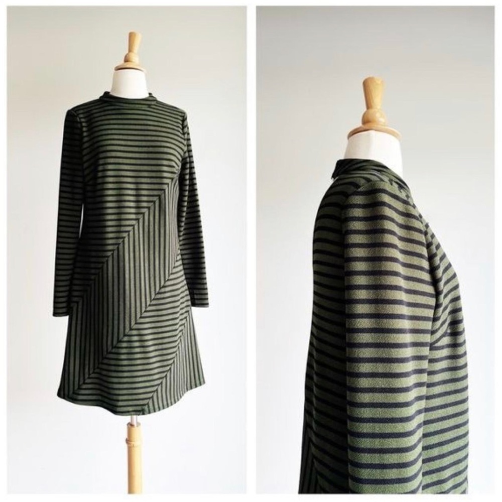 Anthropologie Green and Black Dress